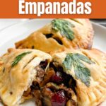 baked vegetarian empanadas on a white plate