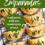 baked vegetarian empanadas on a wire baking rack