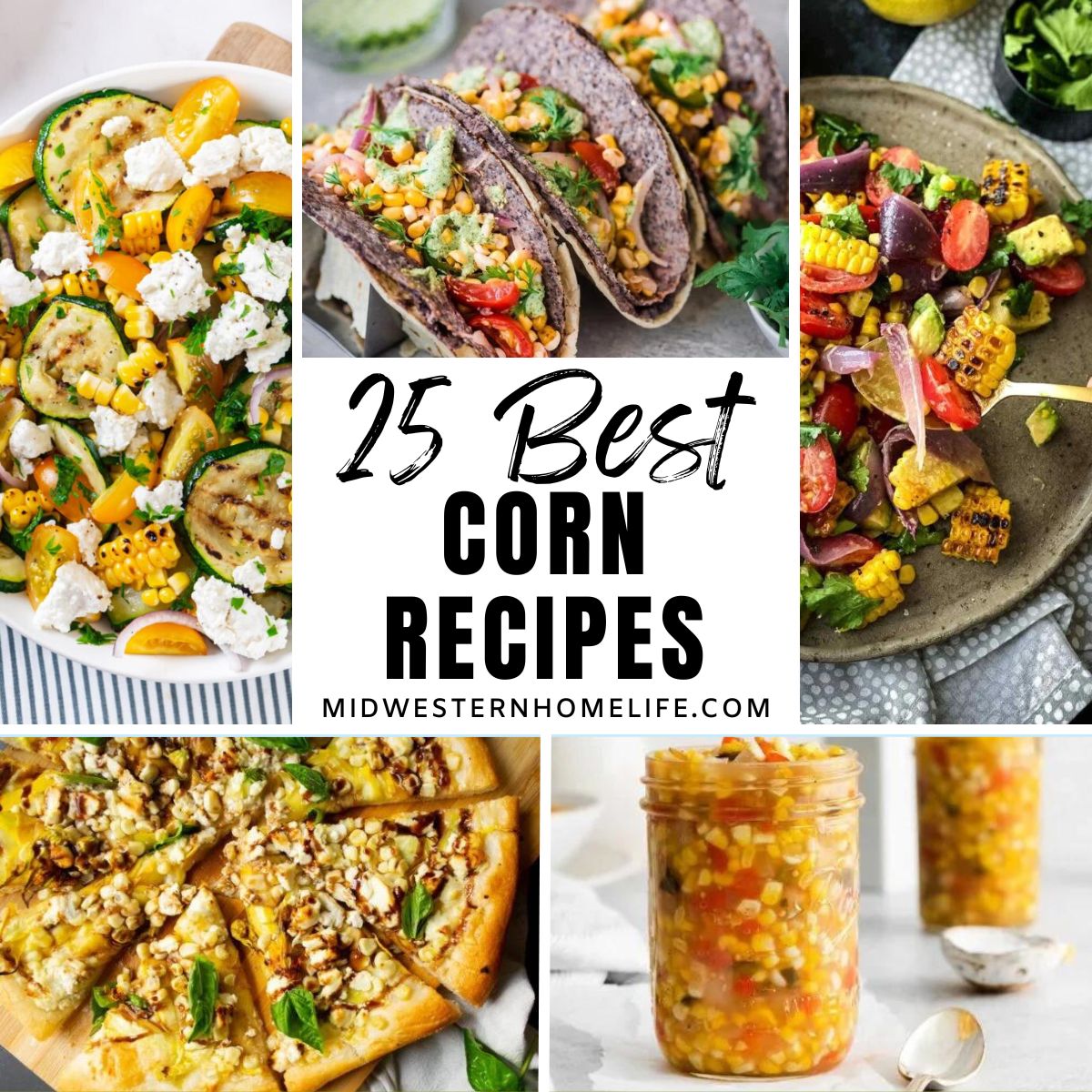 collage of corn recipes