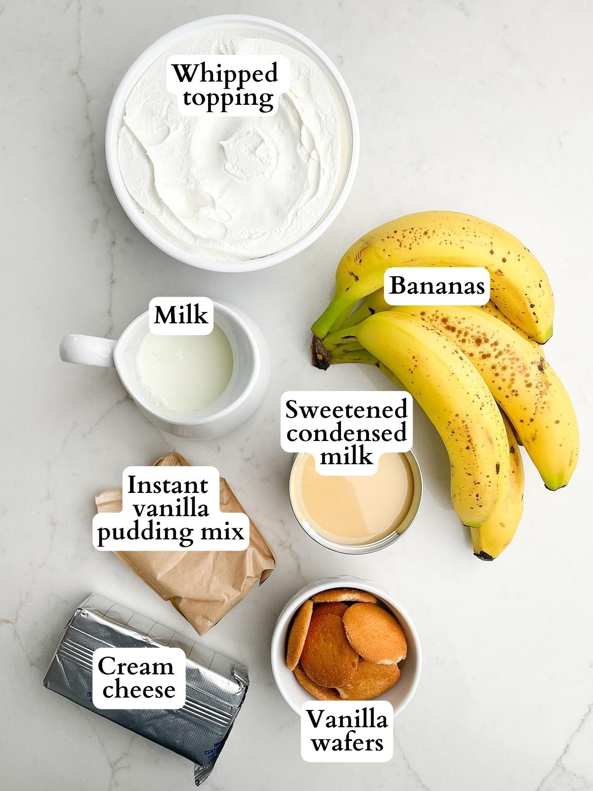 easy banana pudding ingredients.