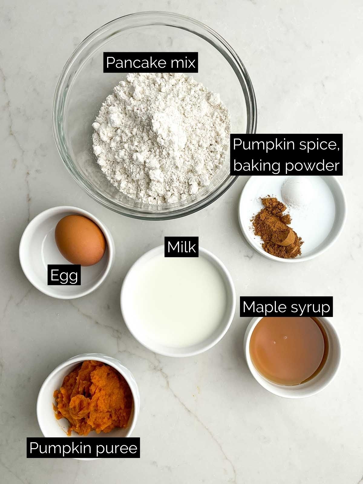 pumpkin pancakes with pancake mix ingredients. 