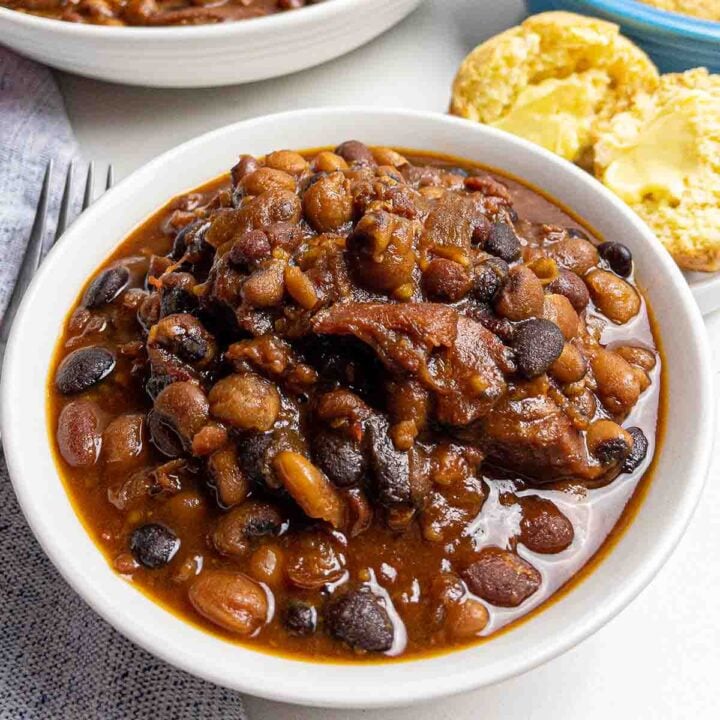 slow cooker baked beans with ham
